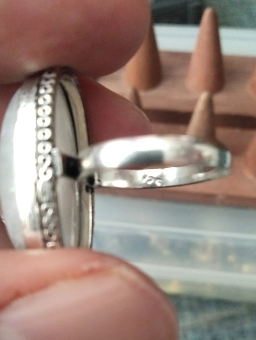 Sterling Silver Oval Moonstone Stone Statement Ring